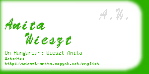 anita wieszt business card